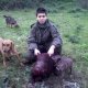 <p>Foto di rito con un bel cinghiale abbattuto da Francesco.</p>
